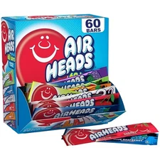 Airheads Candy Bars, Variety Bulk Box, Chewy Full Size Fruit Taffy