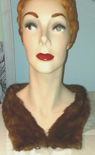 VINTAGE MINK FUR COLLAR BROWN Blonde. Midcentury 1950s 1960s for Coat, Sweater