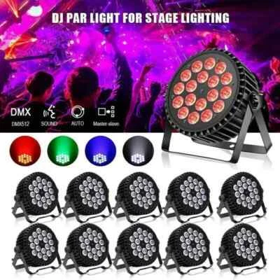 10X 270W LED Par Scheinwerfer 18 LED Strahler RGBW DMX Strobe Bühnenlicht Disco - Bild 1 von 4