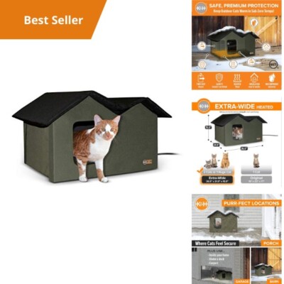 Pet Best Outdoor Feral Cat House Premium Wooden Feral Cat House