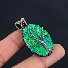 Tree Of Life Triplet Opal Gemstone Copper Wire Wrapped Pendant Jewelry LC-251
