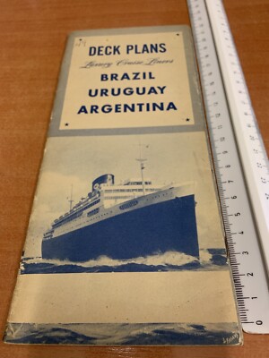 Moore McCormack Lines S.S. Brazil, S.S. Argentina, S.S. Uruguay Deck Plans 1949!