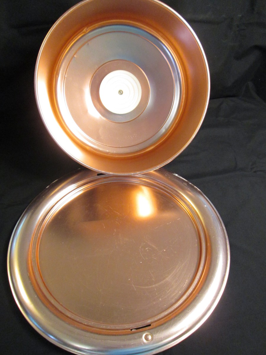 Vintage West Bend Signed 1950s Rose Gold Copper Aluminum Locking