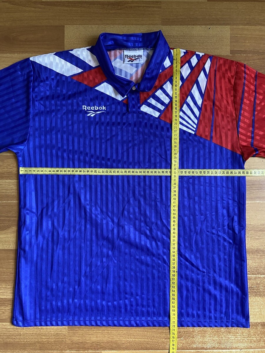 REEBOK 90s FOOTBALL SHIRT SOCCER JERSEY sz XL MEN BLUE 7 | eBay