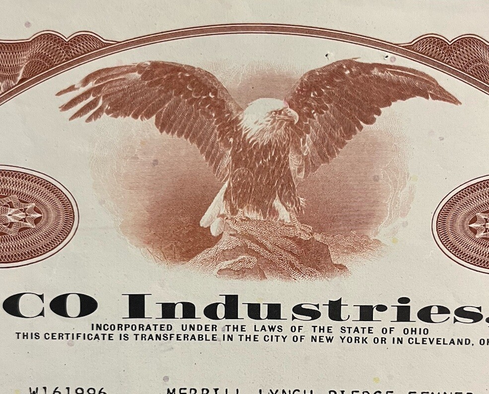 1972 SIFCO Industries, Inc. Stock Certificate #N2659