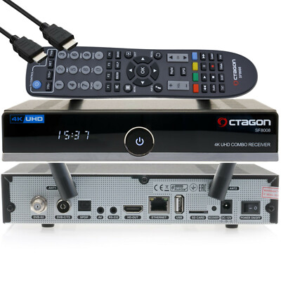 OCTAGON SF8008 Linux 4K Combo Receiver UHD E2 DVB-S2X & DVB-C/T2 USB DUAL WLAN