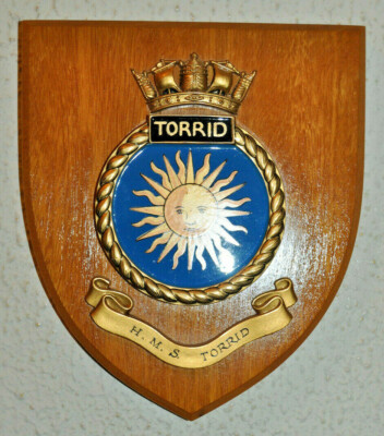 HMS Torrid Wandschild Plakette Wappen Royal Navy RN