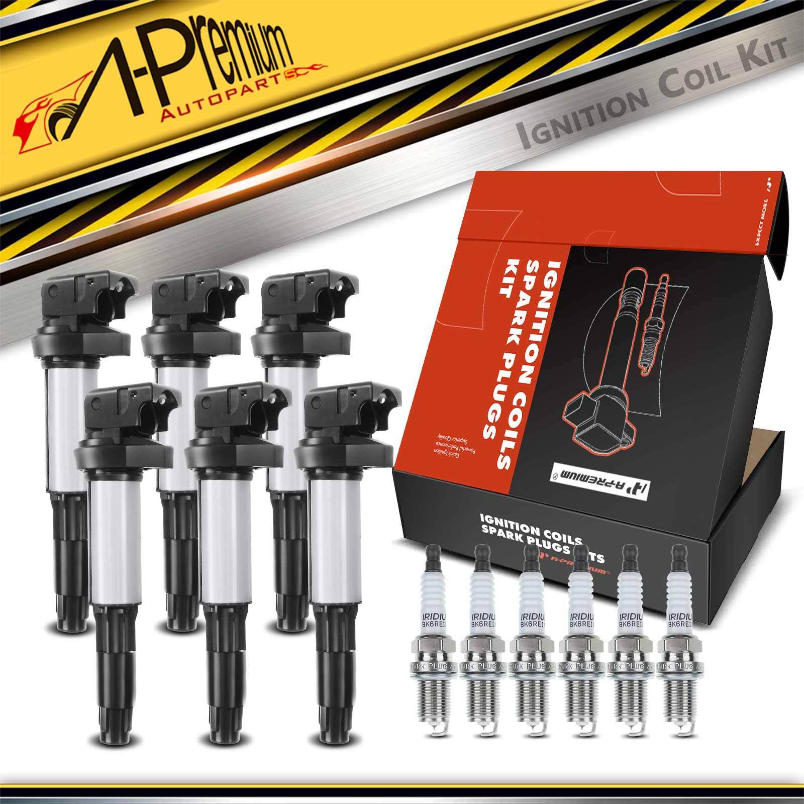 A-Premium 6x Ignition Coil & 6x Iridium Spark Plug for BMW 330Ci X3 Rolls-Royce