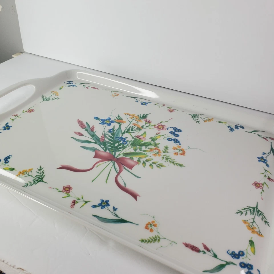 Bandeja de melamina con mango rectangular Corning Corelle My Garden 18" Foto 4 de 4