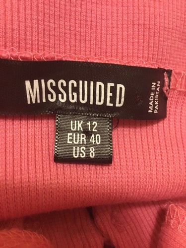 MISSGUIDED Pink/Red Cut Out Stretch Dress Size 12 (12/14) - Picture 10 of 12