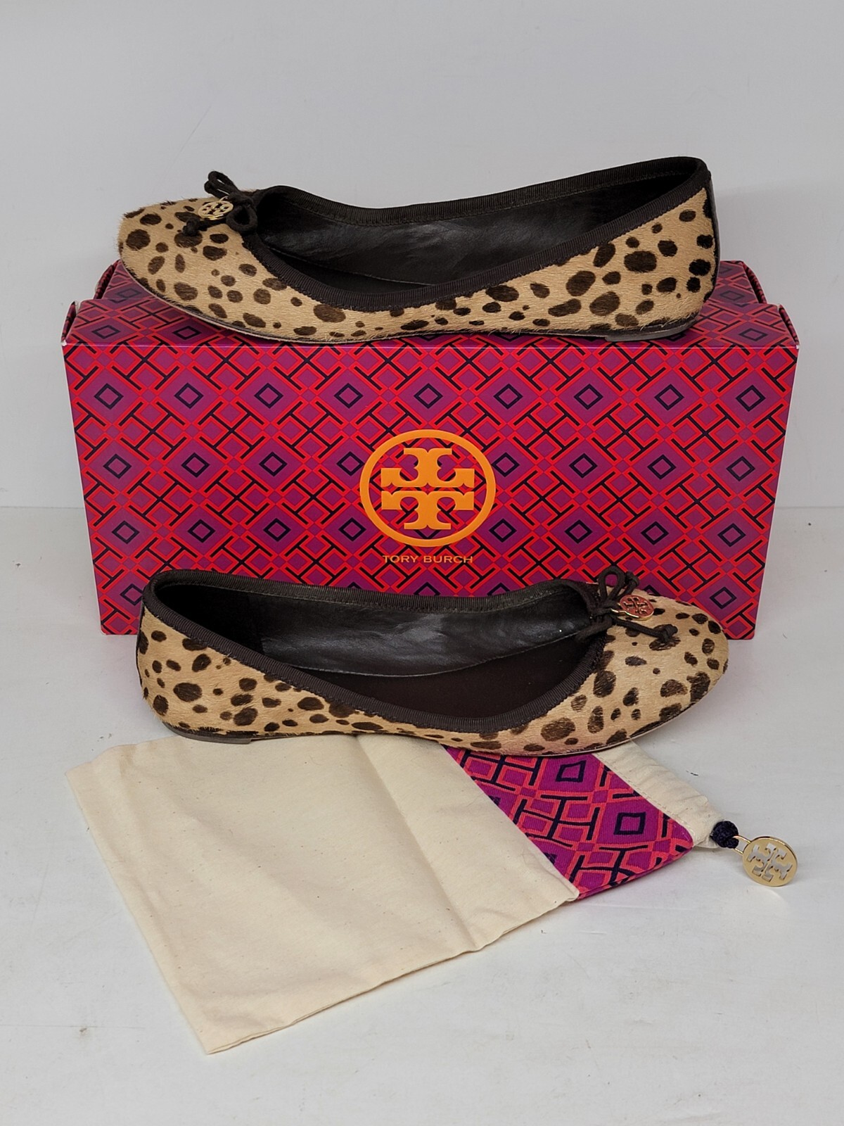 Tory Burch Womens Chelsea Ballet Flat Calf Hair Cheetah Spotted 31138211 Sz 7