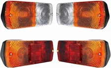 Front & Rear Tail Flasher Lamp Light Set Massey Ferguson MF200 300 374 375E Trac