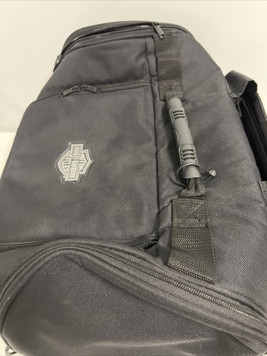 Harley Davidson Three Compartment Black Riding Bag / Duffle Bag 18” - Nice! - Picture 5 of 12