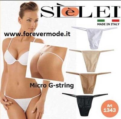 3 Women's Thongs SieLei In Microfiber With Thin Tubular Elastics Art 1343