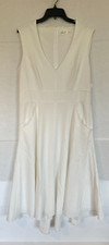 Eliza J Sleeveless Pocket Hi Low Dress WOMENS SIZE 18 WHITE NWOT