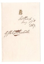 George John Whyte-Melville Signed Stationery 1867 Scottish Novelist Autographed