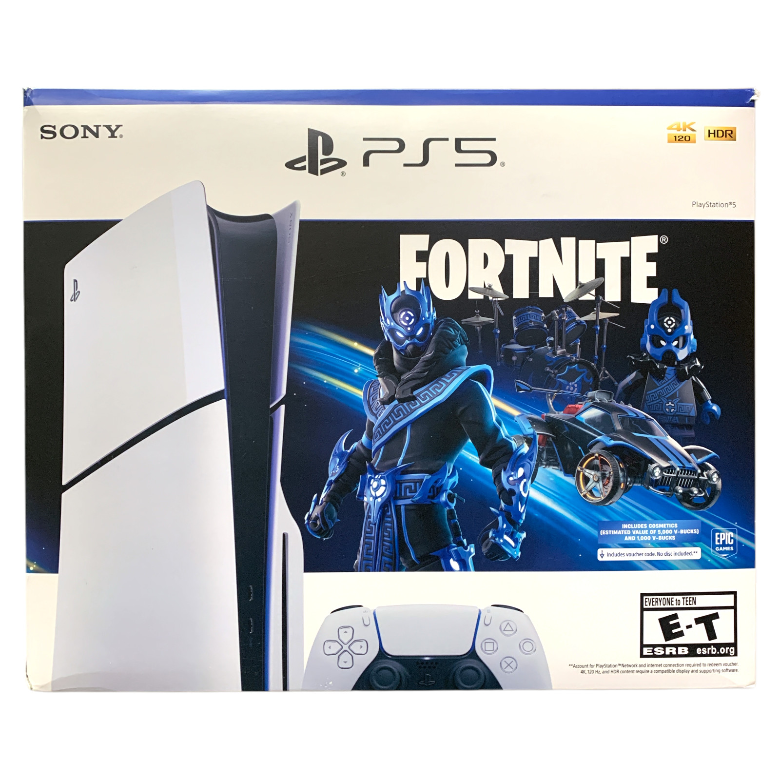 Sony Playstation 5 Console Fortnite Cobalt Star Bundle, 1TB , Slim Disk