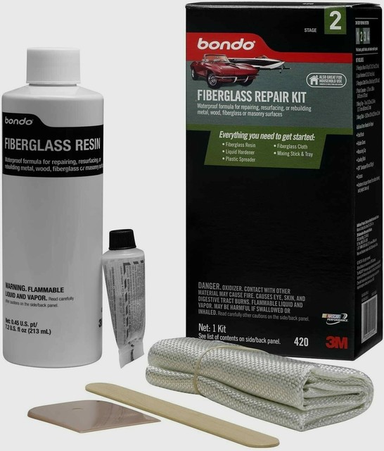 Bondo Auto Body FIBERGLASS REPAIR KIT Metal Wood Fiberglass Masonry 420