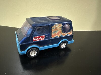Vintage 70s - 80s Buddy L Hippie Van with Bubble Window Pressed Steel  Toy