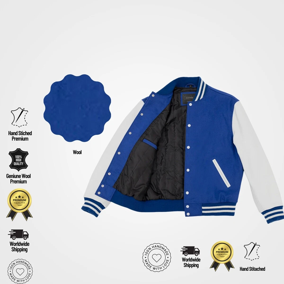 Navy Blue Letterman Varsity Jacket Navy Blue Bomber Varsity 