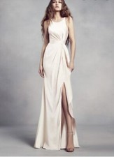 Charmeuse And Chiffon Bridesmaid Dress With Ruffle,