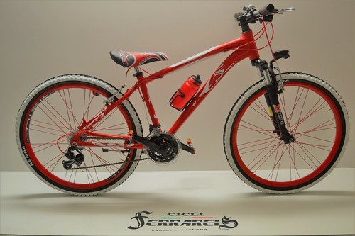 Bici mtb 26 alluminio bimbo bicicletta da bambino ammortizzata rosso  ferrari | eBay