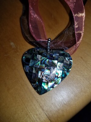 Mother Of Pearl  2 Way Heart Necklace 925