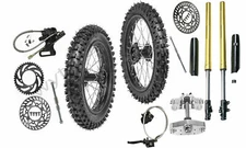 735mm Front Forks Triple Tree+ 60/100-14 & 80/100-12 Wheels Tire Rim Brake Set