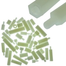 White Nylon Hex Standoffs / Spacers, M3 M4, Male / Female PCB Mounting Threaded
