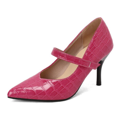 2025 Spring Shoes Large Size 40-48 Women's High Heels Pointed Toe Leather  Shoes