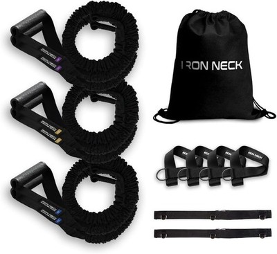 Iron Neck Shoulder Resistance Band System 3 Level Rehab PT Door Belts & Anchors
