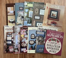 Lot 11 Cross Stitch Variety Patterns Vintage Sampler Country Geese Bunnies Bears