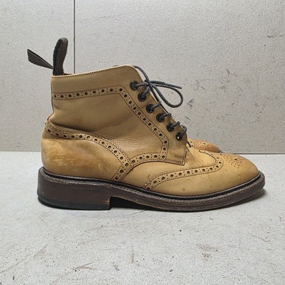 Loake 1880 Burford 2 Tan Brown Leather Derby Brogue Boots Schuhe UK 7 F US 8 EU41