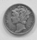 1937-D Mercury Dime Winged Liberty Silver Coin