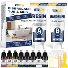 Fiberglass Repair Kit for Bathtubs, Sinks, Tiles, Acrylic, Ceramic, and More