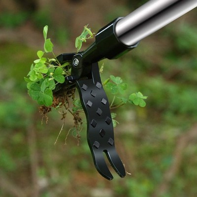 Standing Weeding Uproot Tool Stainless Steel Alloy Black Durable Weed Puller