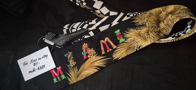 New Neu Rare Gianni Versace Miami Collection Tie Krawatte 100% Seide Silk