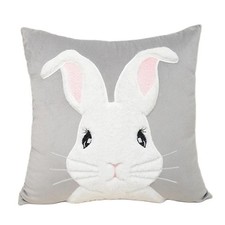 Spring Easter Throw Pillow Covers 18x18 Funny Bunny Pillowcase,3D Embroidered...