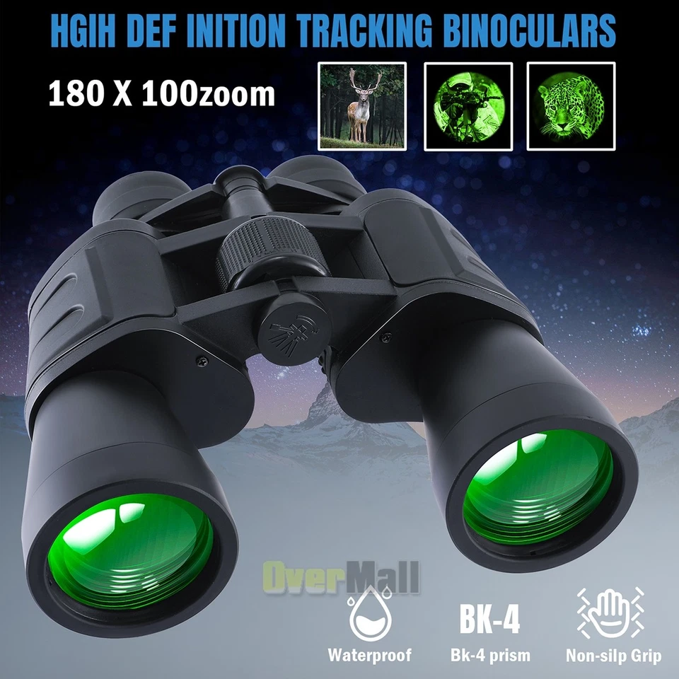 180x100 HD High Power Military Binoculars Day / Night Zooming Hunting Telescope - Image 4 of 4