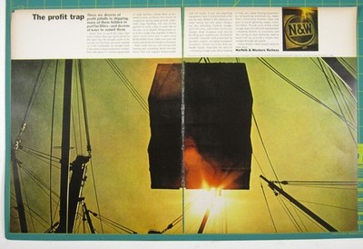 Printanzeige Norfolk Western Railway Shipping Container Harbor Sunlight 2 PG 1961