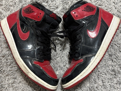 Nike Air Jordan 1 Retro High OG Patent Bred Black Red High-Top Retro Sneakers