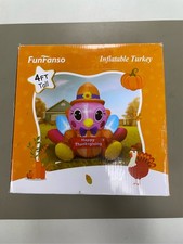 FunFanso 4 FT Thanksgiving Inflatable Turkey Outdoor Decorations with Bright LED