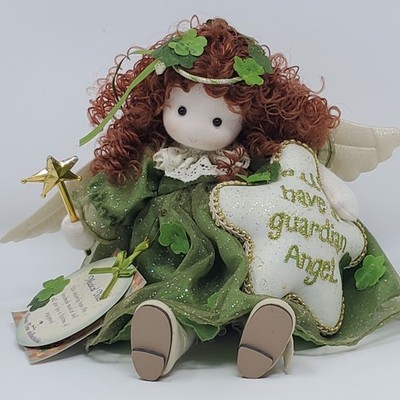 Green Tree Collectible Wind Up Musical Doll Irish Guardian Angel