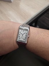 Jaeger-LeCoultre Reverso grand taille Men's steel bracelet initials JS engraved