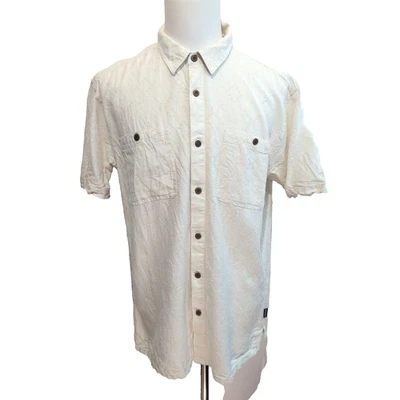 Chemise Patagonia L Chanvre Coton Beige Motifs Gaufrée Manches courtes 2 Poches - Photo 1/4