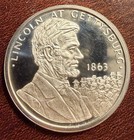 1986 US LIBERTY/President Lincoln Gettysburg PROOF SILVER Medal Coin 1 Oz — photo 1