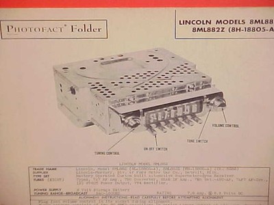 1949 LINCOLN COSMOPOLITAN CONVERTIBLE AM RADIO SERVICE SHOP MANUAL BROCHURE 1