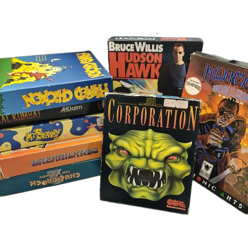 Commodore Amiga Game Bundle Boxed x8 Vintage Untested