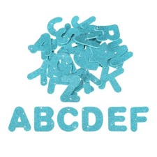Alphabet Foam Stickers, 104Pcs Letters A-Z EVA Self Adhesive Glitters, Blue