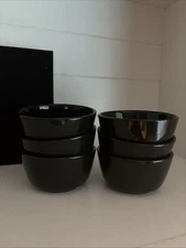 Project |62  Mini  BLACK  Bowls Stoneware Cereal | Bowls LOT OF 6~ 6 OZ ~ MINT